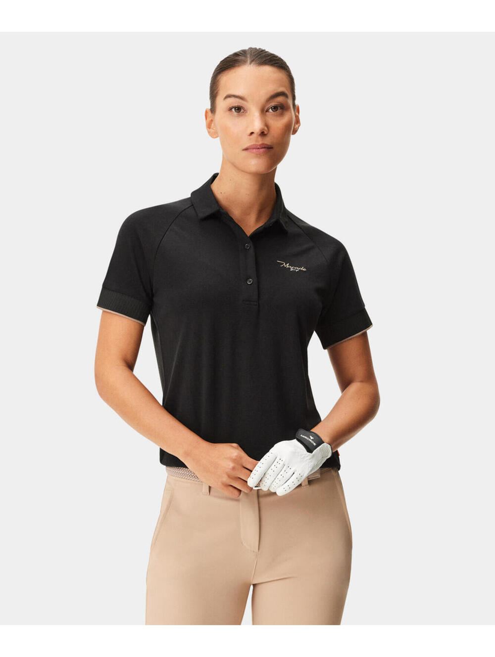 Macade Tour Script Shirt Golf Polo Black Size Large